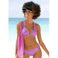 Venice beach Bikini-Hose "Fjella", Damen, Gr. 32, N-Gr, bunt (violett, koralle), Microfaser, Polyamid, Badehosen Bikini-Hose, mit gerafften Einsätzen, Topseller