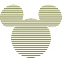 Komar Selbstklebende Runde Tapete Mickey Mouse Grün und Weiß Ø 125 cm 612750