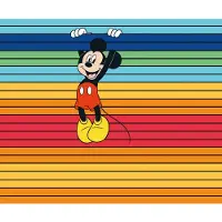 Komar Vliestapete "Digitaldruck Vlies - Mickey Magic Rainbow - Größe 300 x 250 cm" bedruckt glatt Kinderzimmer