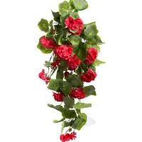 Botanic-Haus Kunstblume "Geranienhängebusch", rot, B:30cm H:60cm T:30cm Ø:30cm, Kunststoff, Kunstpflanzen, Kunstblume