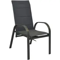 Merxx Amalfi Gasdruck Stapelsessel Set 2tlg., 2 Stapelsessel, mit Gasdruckfeder, Aluminium/Textil, Graphit/Grau