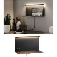 Paulmann Wandlampe Jarina, dimmbar, schwarz, für Schlafzimmer, Metall, Modern, LED Wandleuchte, Wandlampe Innen