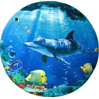 Sanilo Badteppich Rund Delphin Korallen Ø 80 cm