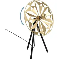 Eglo Tischlampe Castanuelo, Stativ Nachttischlampe im Retro-Design, Dreibein Tischleuchte aus Metall in Gold und Schwarz, Deko Lampe, E27 Fassung