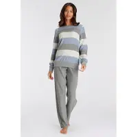 Vivance Pyjama mehrfarbig Gr. 32/34 für Damen. Mit Rundhals. Loose Fit. Nachhaltig.
