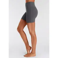 LASCANA Shorts mit breitem Bündchen und Logodruck