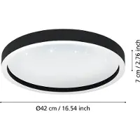 Eglo MONTEMORELOS-Z Wand-/Deckenleuchte Lampe Beleuchtung - H5 x Ø42 cm - schwarz - 17,8W inkl. - IP20