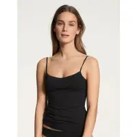 Calida Spaghettitop "Cate" Satin-Einsatz, Single Jersey Qualität, elastisch, weich, feminin