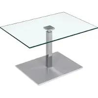 Natur24 Couchtisch Beistelltisch Glas und Metall 60x90 cm