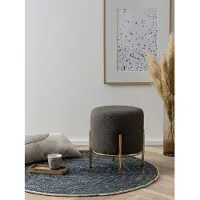 SalesFever Hocker Bouclé Dejan , grau , Maße (cm): H: 38 Ø: 35