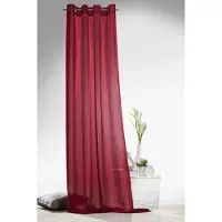 Weckbrodt Vorhang "Klara" Gr. 1, rot, B:140cm H:245cm, Polyester, Gardinen, Vorhang, Wildseiten-Optik, halbtransparent, Gardine, Store