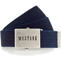 Mustang Stoffgürtel in Blau mit Schließe in Altsilber-110