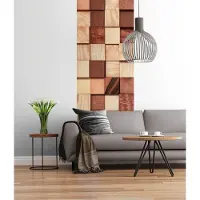Komar Fototapete "Digitaldruck Vlies - Lumbercheck - Größe 100 x 280 cm" bedruckt glatt Wohnzimmer, Schlafzimmer