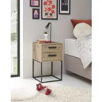 Schlafkontor Nachtkommode "Suna Kommode, Nachttisch, Nachtschrank", artisan eiche, B:40cm H:65cm T:38,5cm, Melamin, Sideboards, Nachtkommode, auf Metallgestell