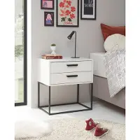 Schlafkontor Nachtkommode "Suna Kommode, Nachttisch, Nachtschrank", weiß, B:60cm H:65cm T:38,5cm, Melamin, Sideboards, Nachtkommode, auf Metallgestell