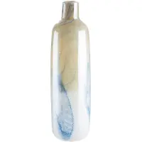 Casablanca by Gilde Vase "Fresh" in Creme/ Hellblau - (H)46 x Ø 13 cm | Gr.: onesize