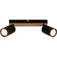 Briloner Deckenleuchte Schwenkbar Schwarz GU10 Holzoptik für Wohnzimmer