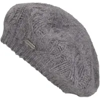 Chillouts Baskenmütze , Damen, grau, Feinstrick, Materialmix, Zopfmuster, unifarben, Mützen Baskenmütze, für kühle Herbst- und Wintertage