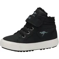 Kangaroos Sneaker "Kavu III", Mädchen, Gr. 21, wärmend, schwarz (jet schwarz, steel grau), Synthetik, Schuhe Sneaker, Warmfutter, Reißverschluss,Winterschuhe, Schnürboots, Sneakerboots