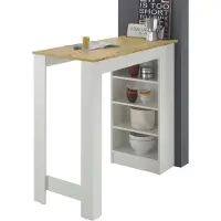 Die Möbelfundgrube Bartisch Artisan Eiche - weiß 115 x 50 cm rechteckig - MOJITO
