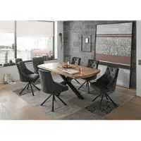 OTTO Esstisch "Veneti", braun (mango, schwarz, schwarz, mango), H:77cm, Tische, Esstisch, 200 cm breit in Bootsform, Tisch Mango Massivholz