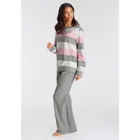 Vivance Pyjama mehrfarbig Gr. 32/34 für Damen. Mit Rundhals. Loose Fit. Nachhaltig.