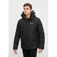 Bench Herren - Tillor Wattierter Parka mit Kapuze und Fellbesatz - Schwarz