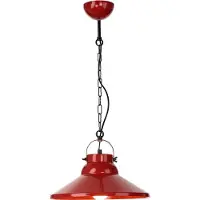Licht-Erlebnisse Dekorative Hängeleuchte in Rot Industrie Design 1x E27 bis zu 60 Watt 230V aus Metall, für Küche Esszimmer Pendelleuchte Hängelampe Pendellampe innen Beleuchtung