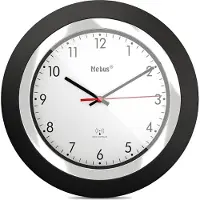 Mebus 19451, Wand, Digitale Uhr, Rund, Schwarz, Weiß, Kunststoff, Modern