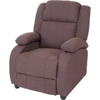 Mendler Fernsehsessel Glasgow, Relaxsessel Liege Sessel, Stoff/Textil mahagony