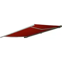 Mendler Elektrische Kassettenmarkise H124, Markise Vollkassette 5x3m Acryl bordeaux-rot