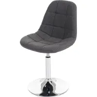 Mendler Esszimmerstuhl MCW-A60, Stuhl Drehstuhl, Retro 50er Jahre Design Stoff/Textil hellgrau, Chromfuß