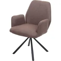 MCW Esszimmerstuhl MCW-H71, Küchenstuhl Lehnstuhl Stuhl, drehbar Auto-Position Stoff/Textil Stahl braun