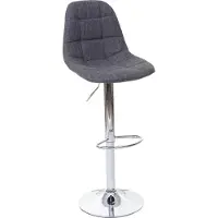 MCW Barhocker MCW-A67, Barstuhl Tresenhocker grau Stoff/Textil, Fuß chrom