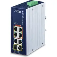 Planet IP30 Industrial 4-Port, Unmanaged, Gigabit Ethernet (10/100/1000), Vollduplex, Power over Ethernet (PoE), Wandmontage
