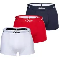 s.Oliver Herren Boxershorts, 3er Pack - Trunks, Hipsters, Baumwoll-Stretch