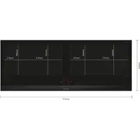 Siemens EX275HXC1E, Aluminium, Schwarz, Integriert, 90 cm, Zonen-Induktionskochfeld, Glaskeramik, 4 Zone(n)