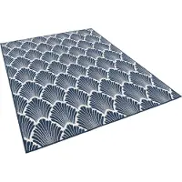Pergamon In- und Outdoor Teppich Beidseitig Cape Cod Modern Blau Creme, Größe:160x220 cm