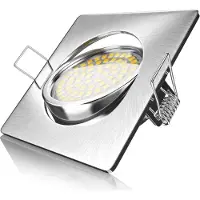 Brandson 6x LED Einbaustrahler in Edelstahl Optik, schwenkbarer Deckenspot mit 320 Lumen / Warmweiß