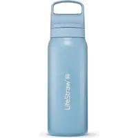 LifeStraw Go Icelandic Blue GOST-650ML-ICE Stainless Steel, Wasserflasche mit 2-Stage Filter, 650 ml