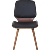 MCW 2er-Set Esszimmerstuhl MCW-B16, Holz Bugholz Retro-Design Walnussoptik, MVG- Kunstleder schwarz