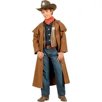 Widmann Western Cowboy Mantel:mantel, Weste, Sheriffstern, Halstuch