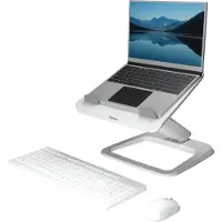 Fellowes Laptop Ständer Hana LT, für 1 Laptop bis 19" & bis 4,5 kg, höhenverstell-/drehbar, Kabelmanagement, B 342 x T 396 x H 102 mm, weiß