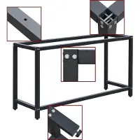 Wiltec Werkbankgestell 125 x 50 x 80 cm, Tischgestell belastbar bis 250 kg, Werkbank Untergestell mit höhenverstellbaren Füßen bis 83,5 cm
