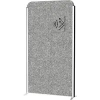 MAUL Stellwandsystem MAULcocoon Akustik, B 1000 x H 1800 mm, dunkelgraue Oberfläche, silber
