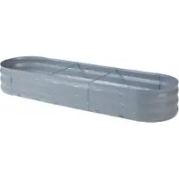 Casa.pro Pflanzbeet ‘Alfedena’ verzinkter Stahl oval 171 x 50 x 25 cm Anthrazit