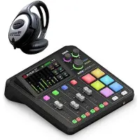 Rode Rodecaster Pro Duo Podcast Station mit Kopfhörer