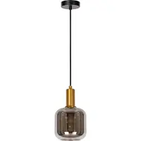 Lucide Pendelleuchte Hängelampe Joanet Glas Rauchgrau 1flammig ø16cm
