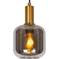 Lucide JOANET - Pendelleuchten - Ø 16 cm - 1xE27 - Rauchfarbe Grau, Smoky