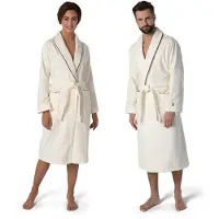 Möve Unisex-Bademantel "Schalkragen Velours, ideal für Sauna & Spa, Hotelbademantel", (1 St.), edel gestalteter Saum